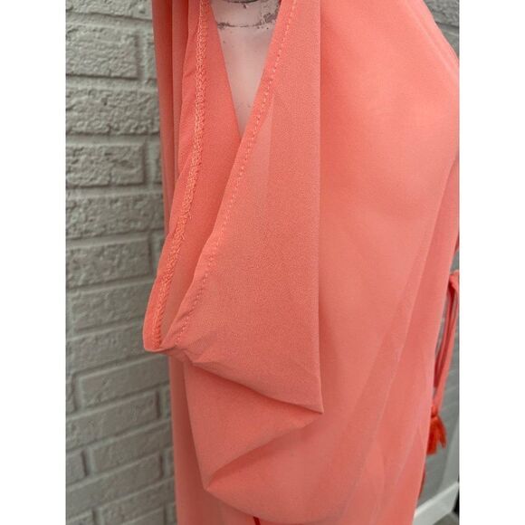 Lulu Chiffon Tie Front Cocoon Cover-Up Duster Size S/ M - Picture 4 of 8